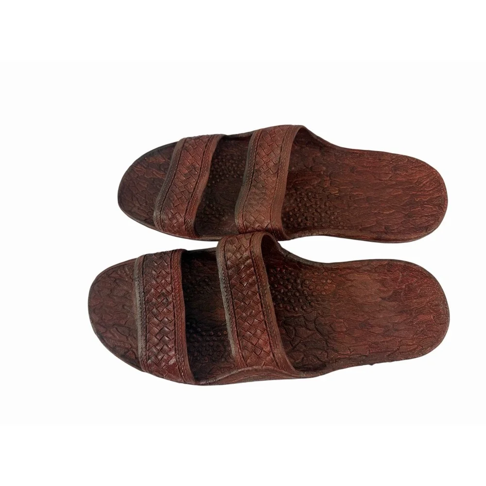 Brown Plastic Slides Women's 11
